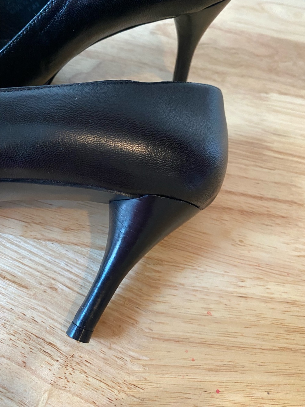 NWOT Feetfirst Vintage Y2K Black Pointy Toe Heels Genuine Leather Size 40 9 - Picture 4 of 6